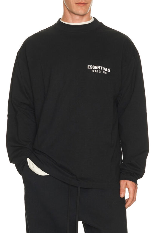 Classic Fit Long Sleeve T-Shirt in Vintage Black / White / Hombre