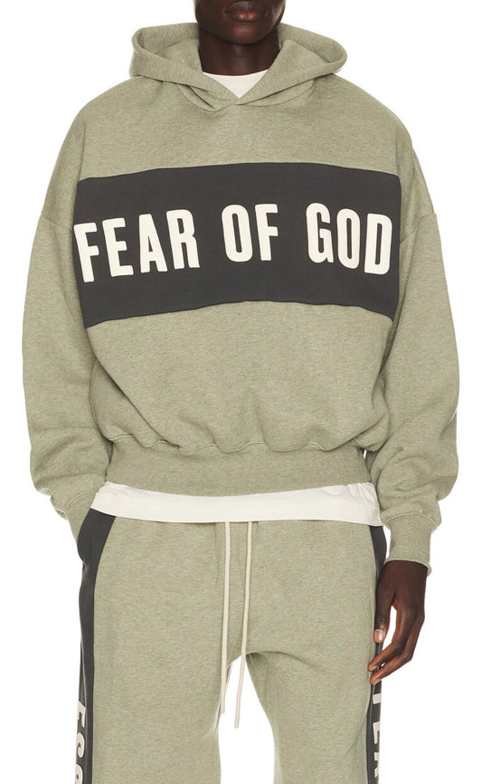 Cropped Relaxed Panelled Hoodie / Hombre